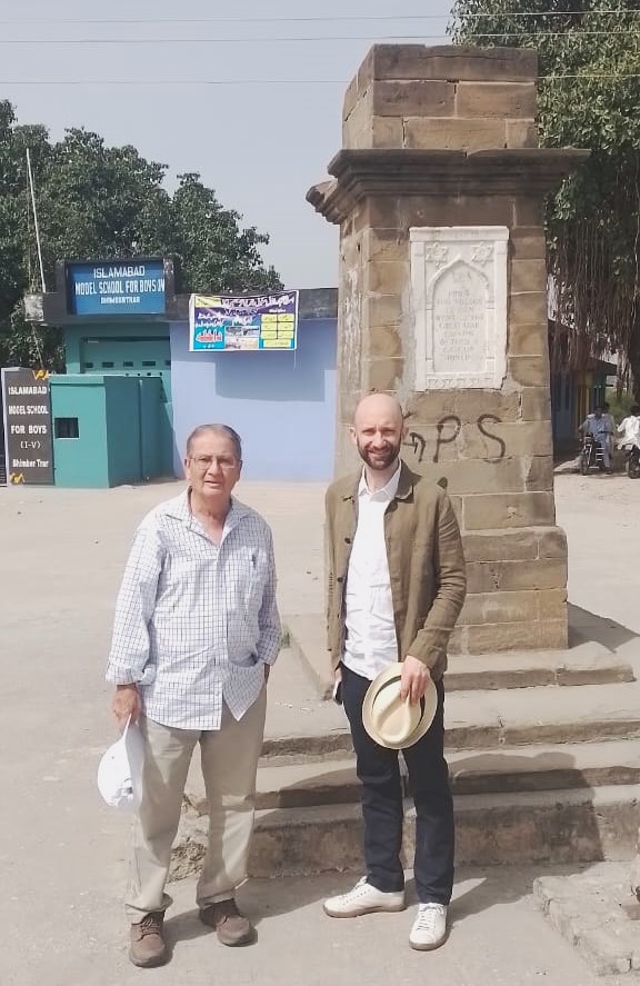 Gavin Rand, a historian from Greenwich University at a First World War Memorial near Islamabad.