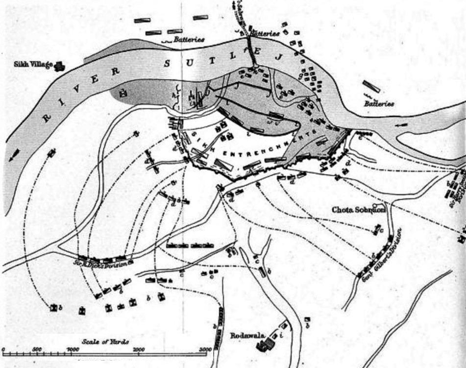 A realistic artists view of the terrain at Chillianwala battlefield