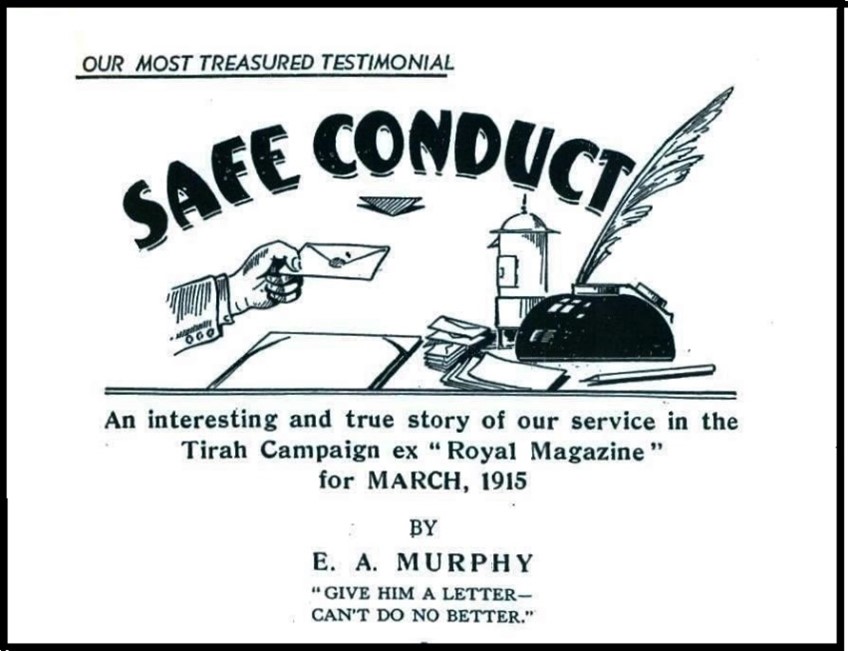 SAFE CONDUCT – A TALE ABOUT SYED WAZIR ALI  PART 1