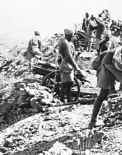 A realistic artists view of the terrain at Chillianwala battlefield